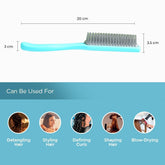 Kuber Industries Hair Brush | Flexible Bristles Brush | Hair Brush with Paddle | Straightens & Detangles Hair Brush | Suitable For All Hair Types | C19-BLE-S | Small | 3 Piece | Blue